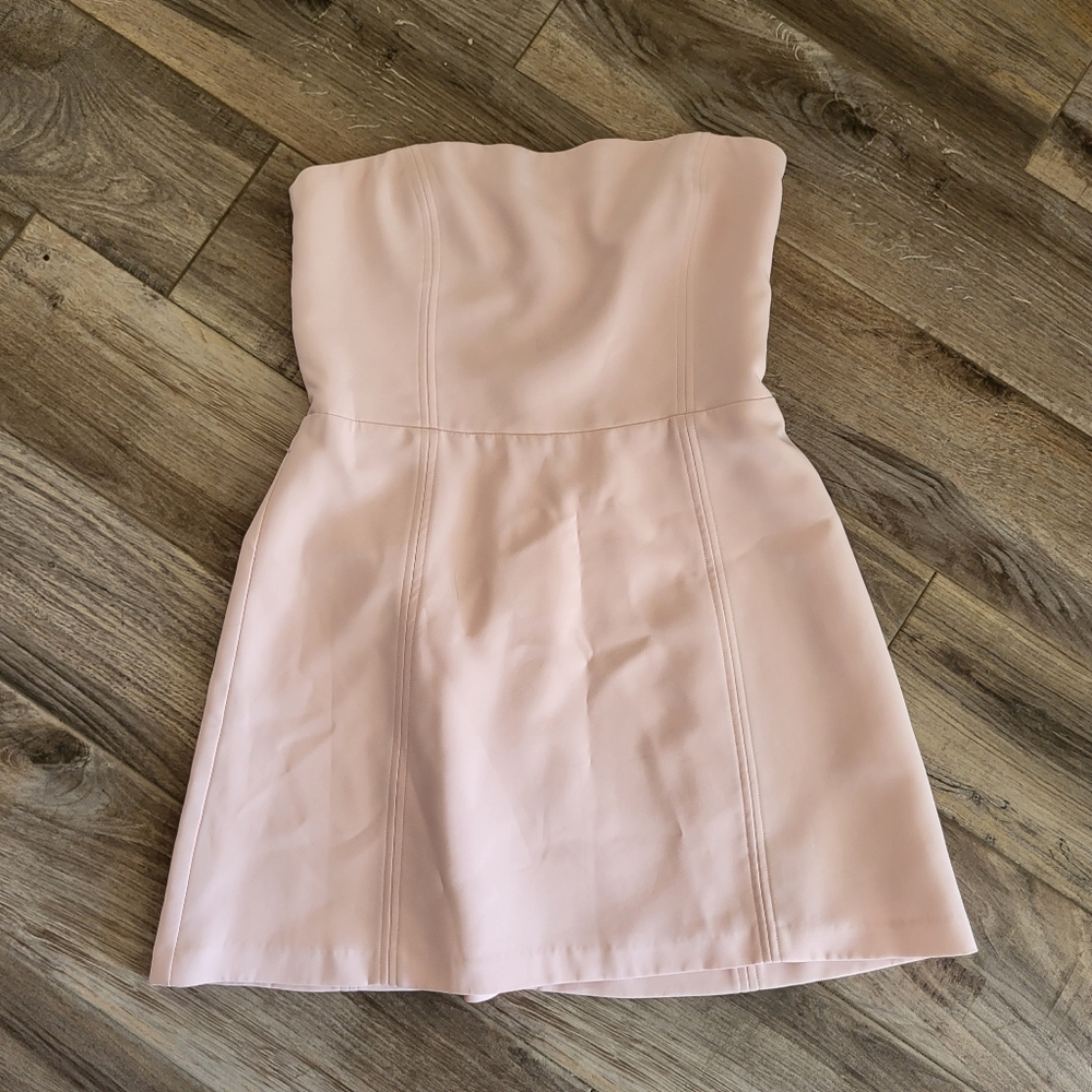 Amanda Uprichard Strapless Light Blush Pink Mini Dress